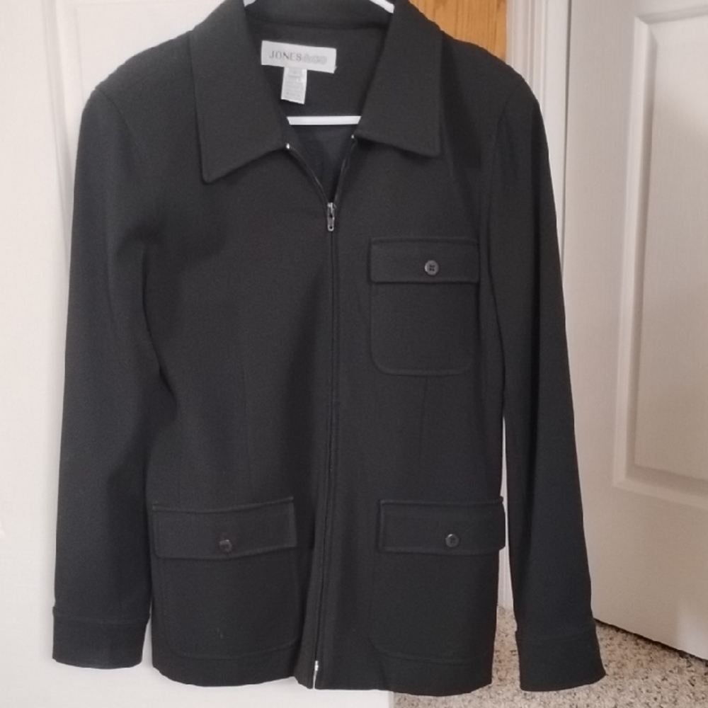 Jones New York Classic Black Zip-Up Jacket